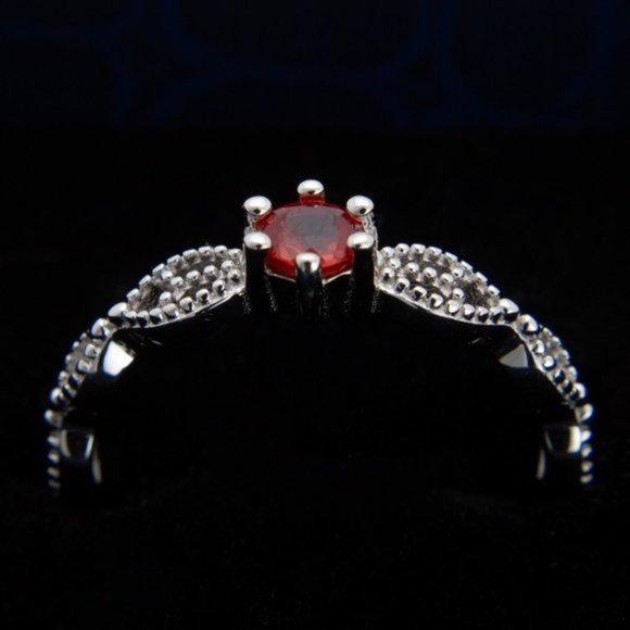 Natural Garnet Sterling Silver Ring - Picture 3 of 3